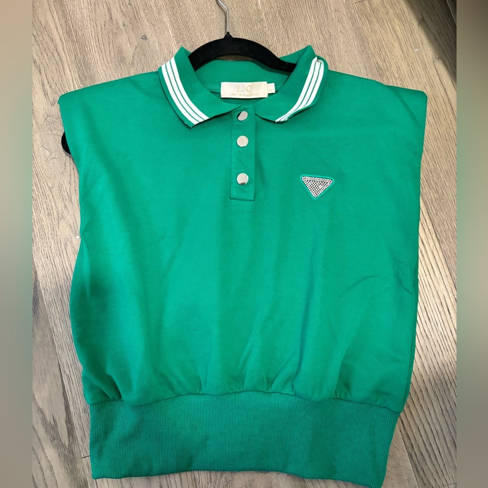 Green Polo Shirt with Logo